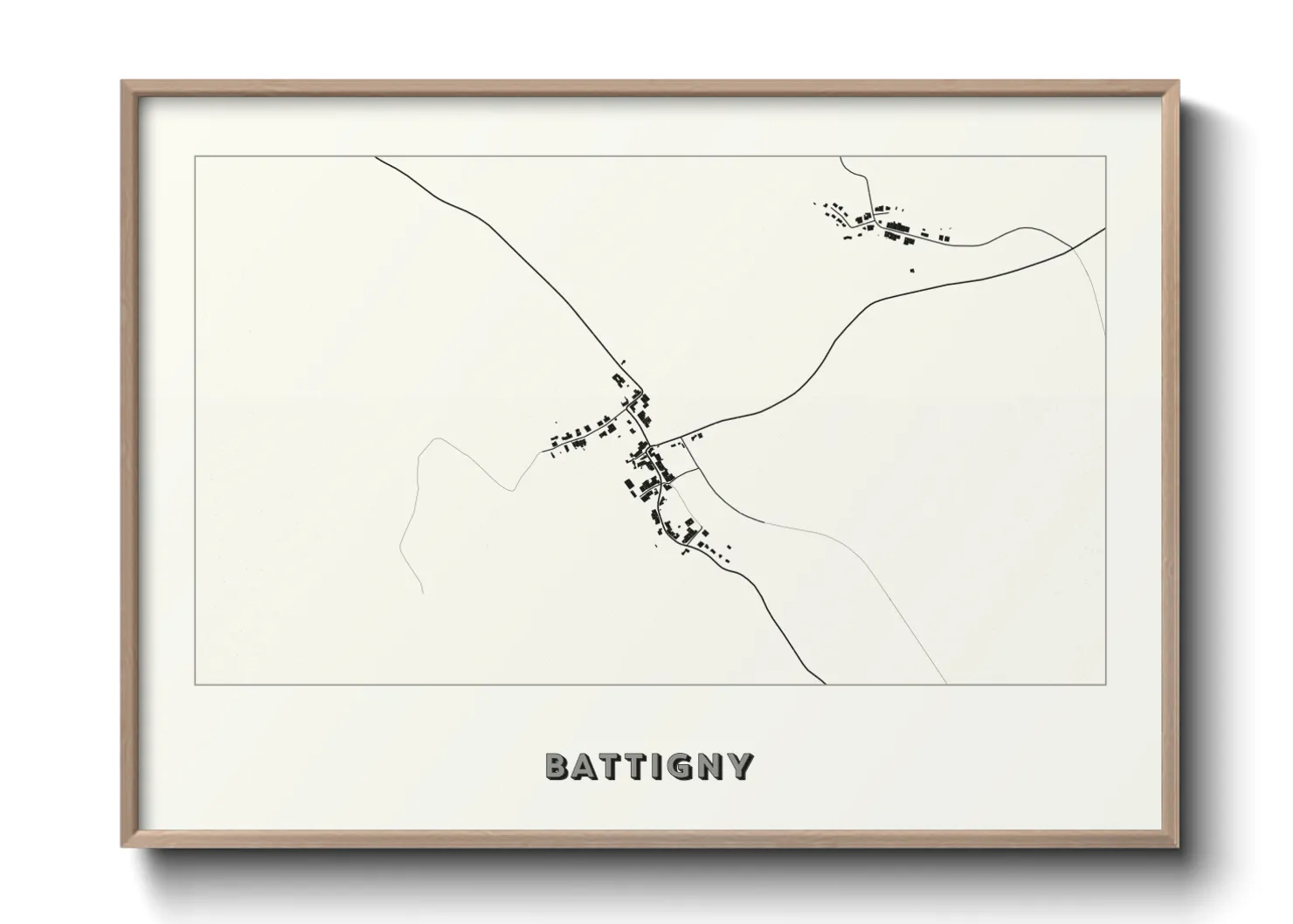 Une affiche de carte sur Battigny