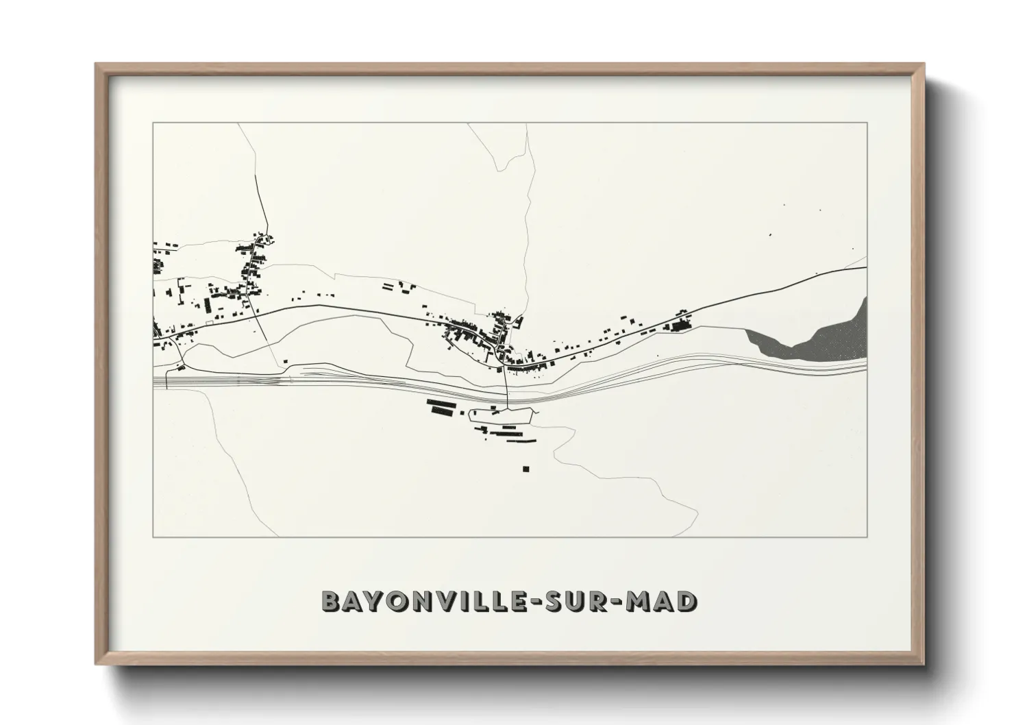 Une affiche de carte sur Bayonville-sur-Mad
