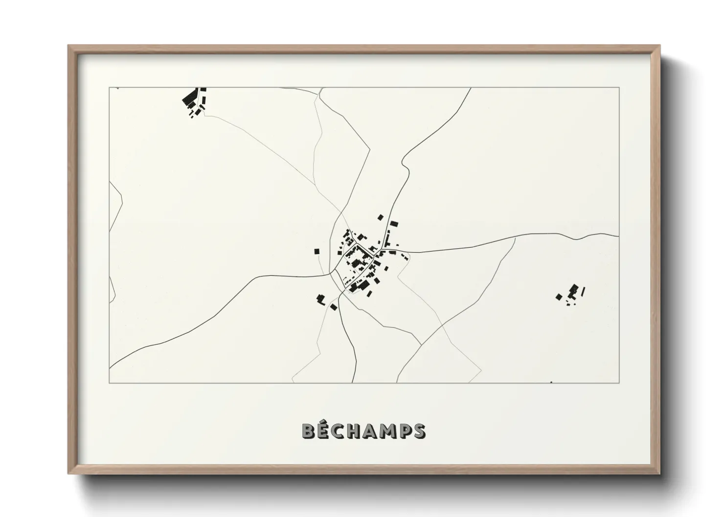 Une affiche de carte sur Béchamps