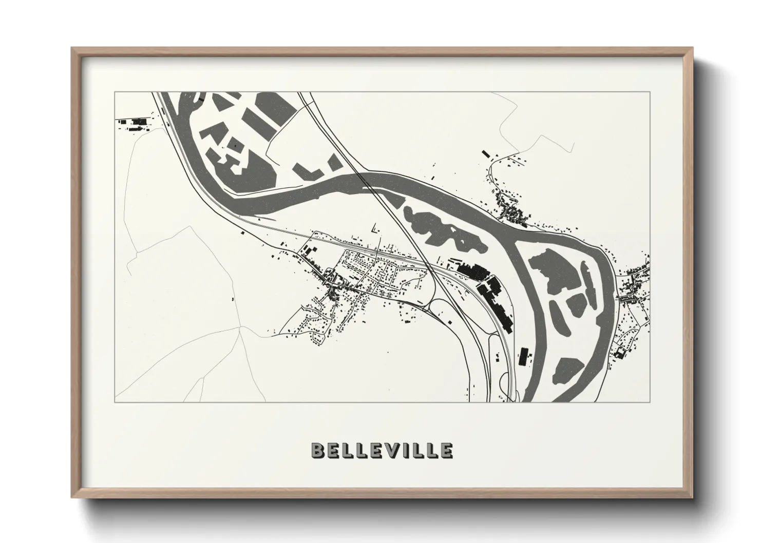 Une affiche de carte sur Belleville