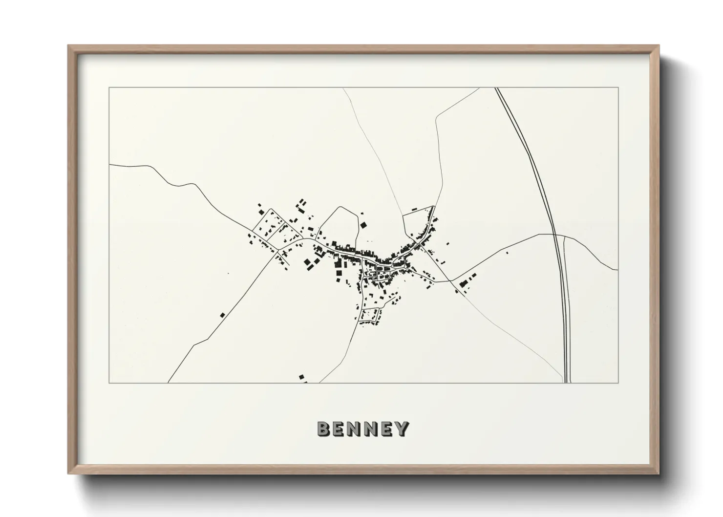 Une affiche de carte sur Benney