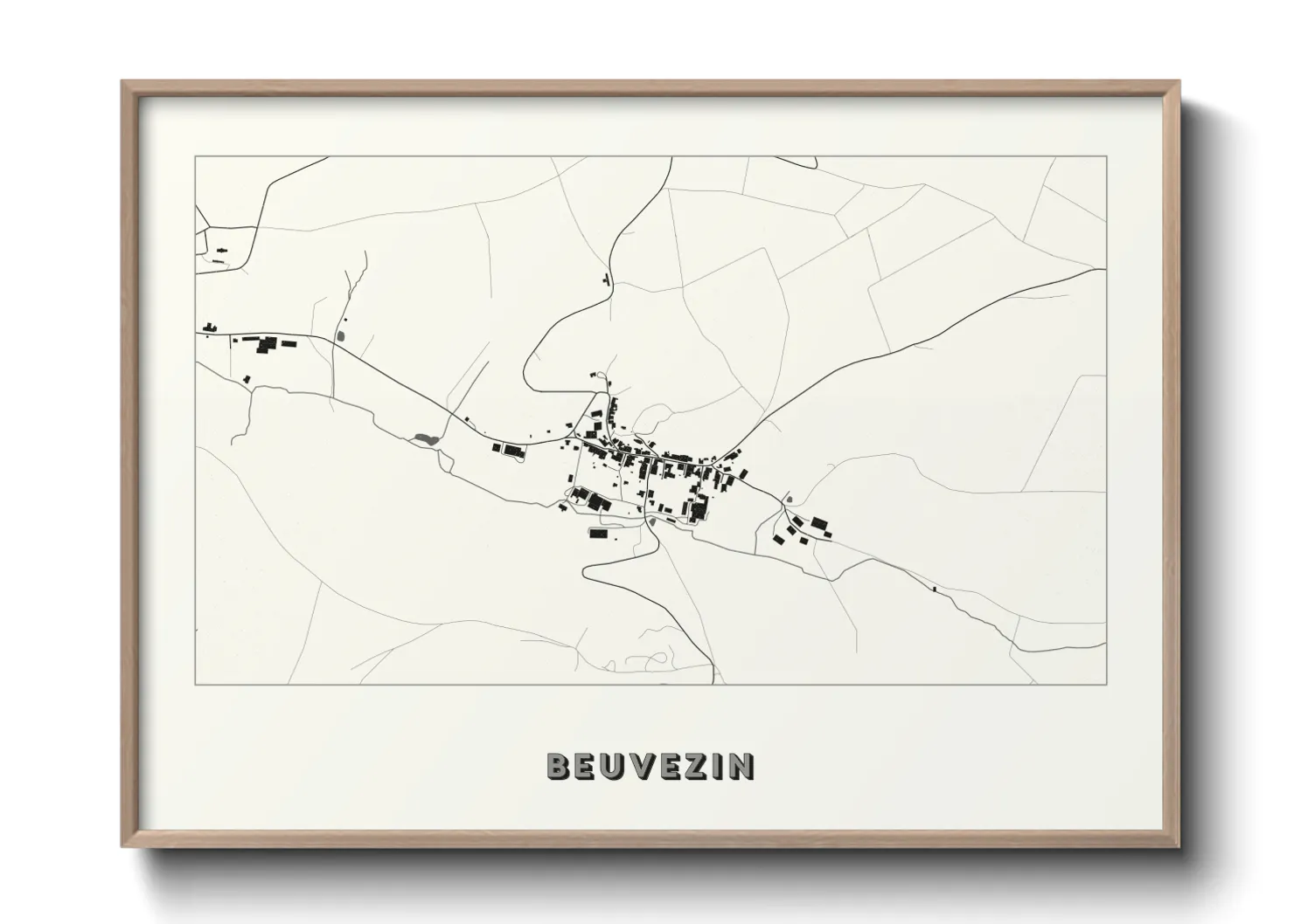 Une affiche de carte sur Beuvezin