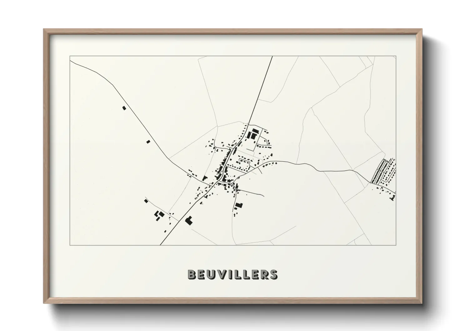 Une affiche de carte sur Beuvillers