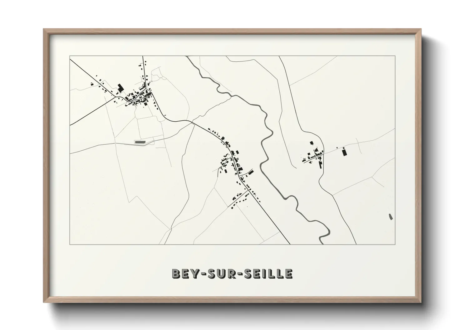 Une affiche de carte sur Bey-sur-Seille
