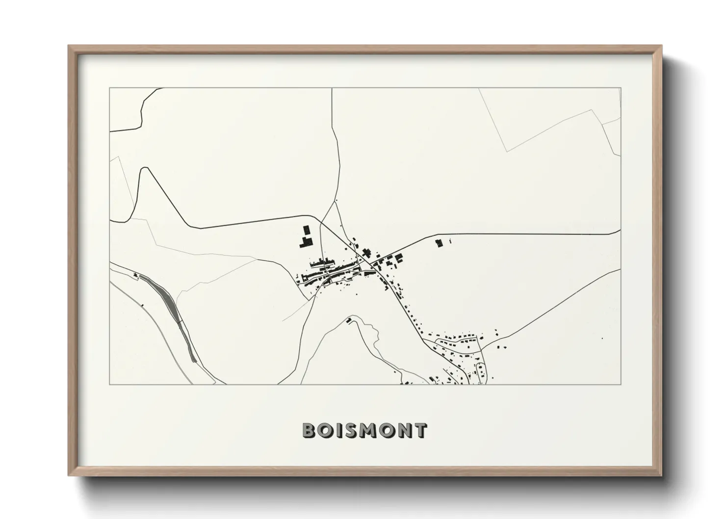 Une affiche de carte sur Boismont