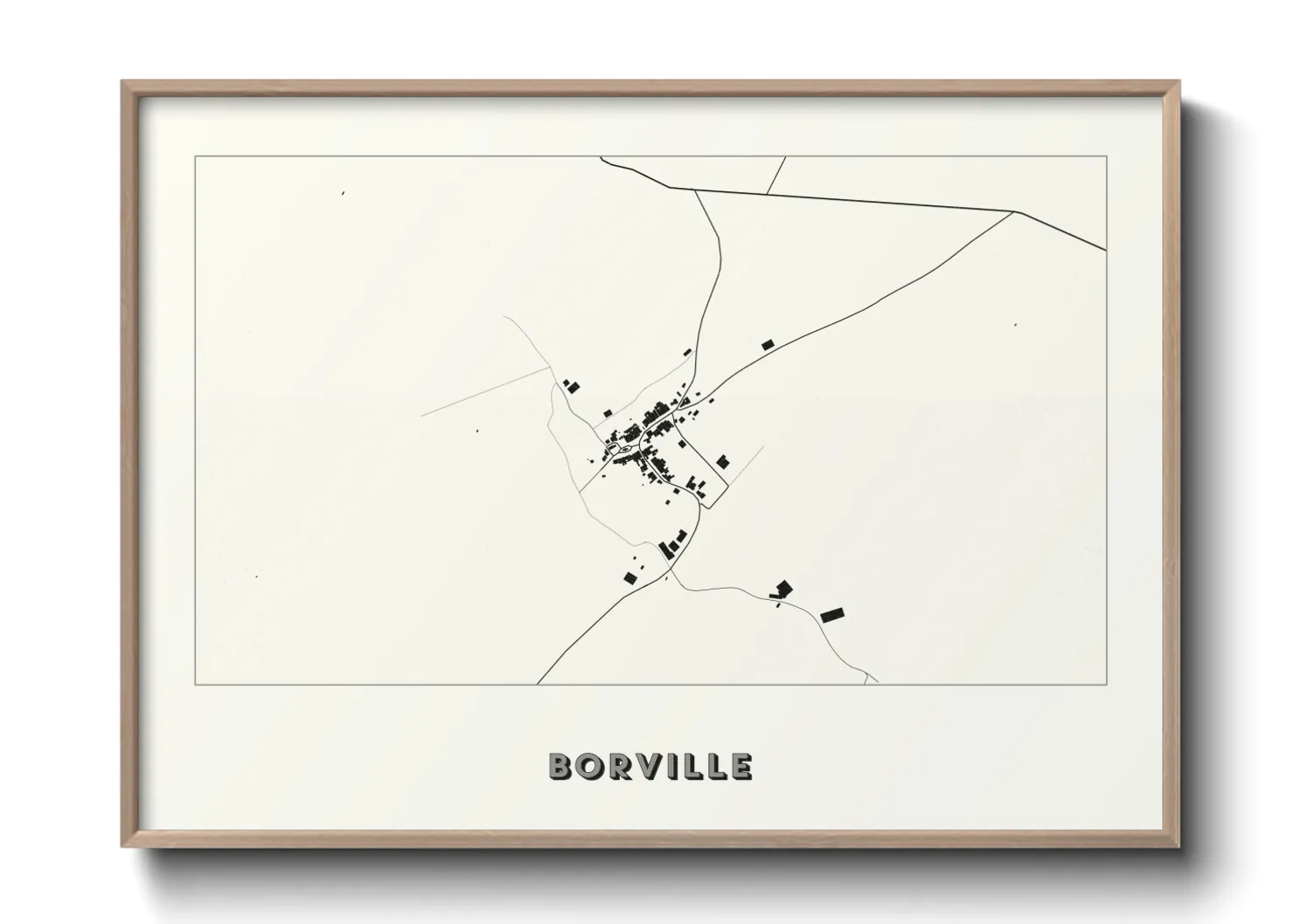 Une affiche de carte sur Borville