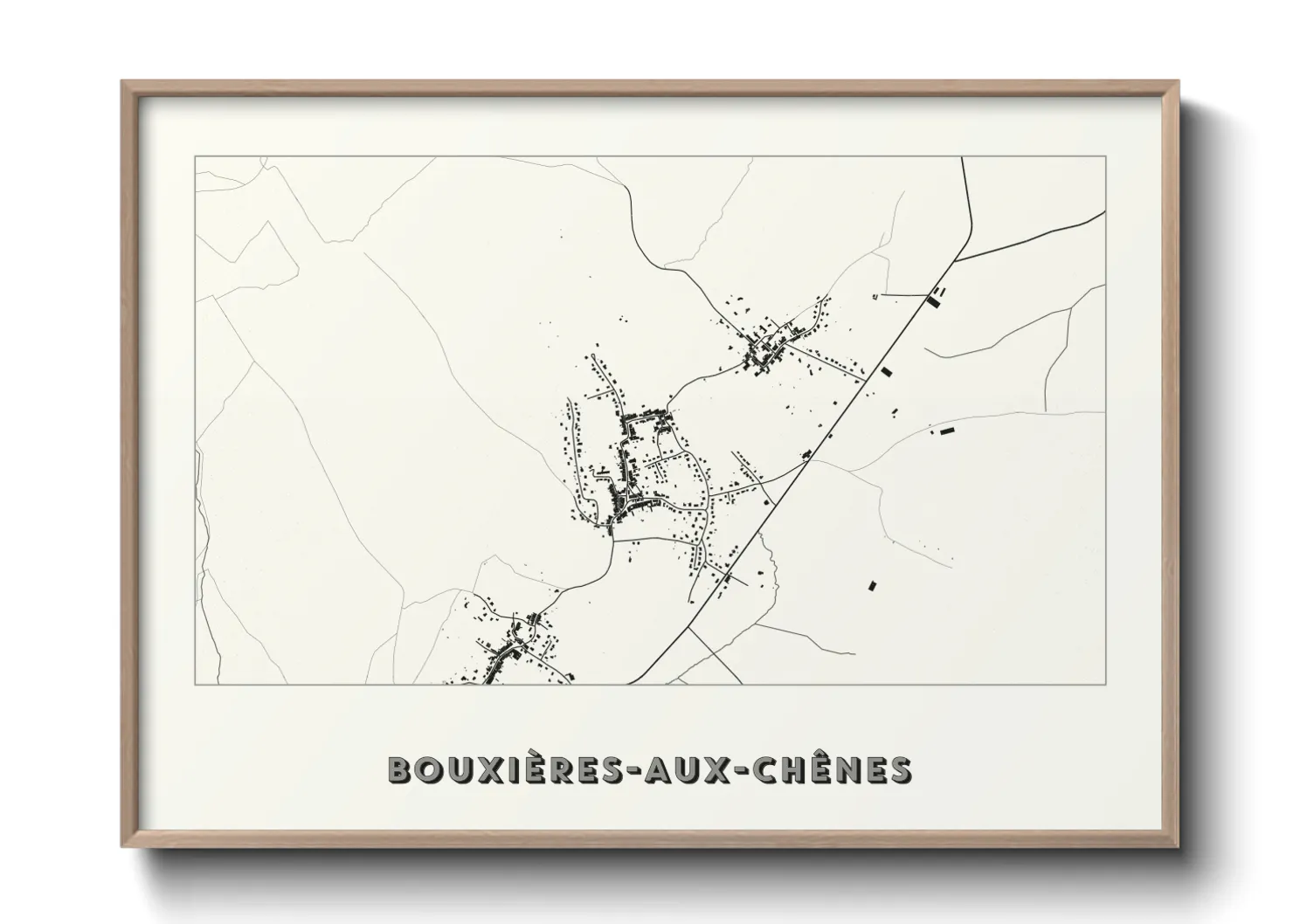 Une affiche de carte sur Bouxières-aux-Chênes