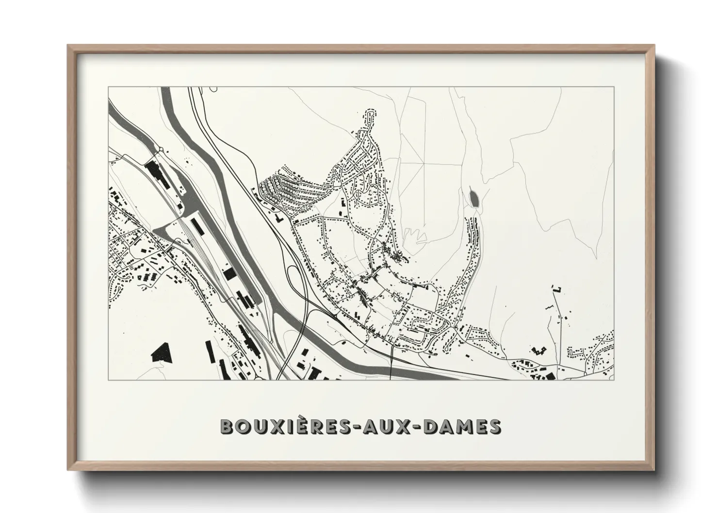 Une affiche de carte sur Bouxières-aux-Dames