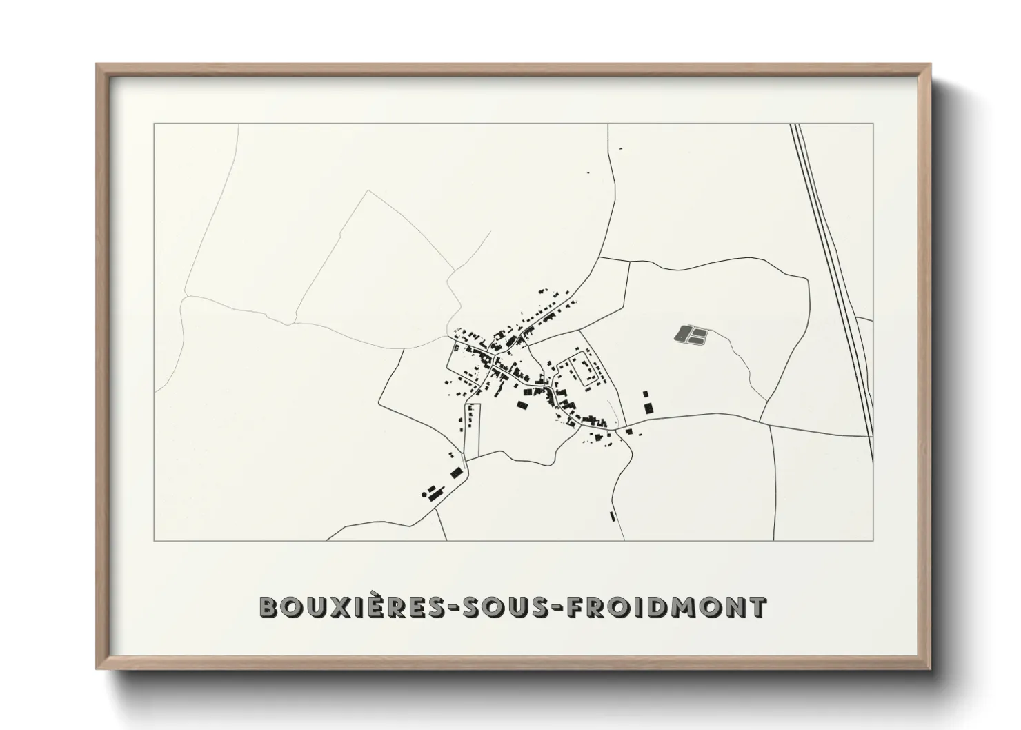 Une affiche de carte sur Bouxières-sous-Froidmont