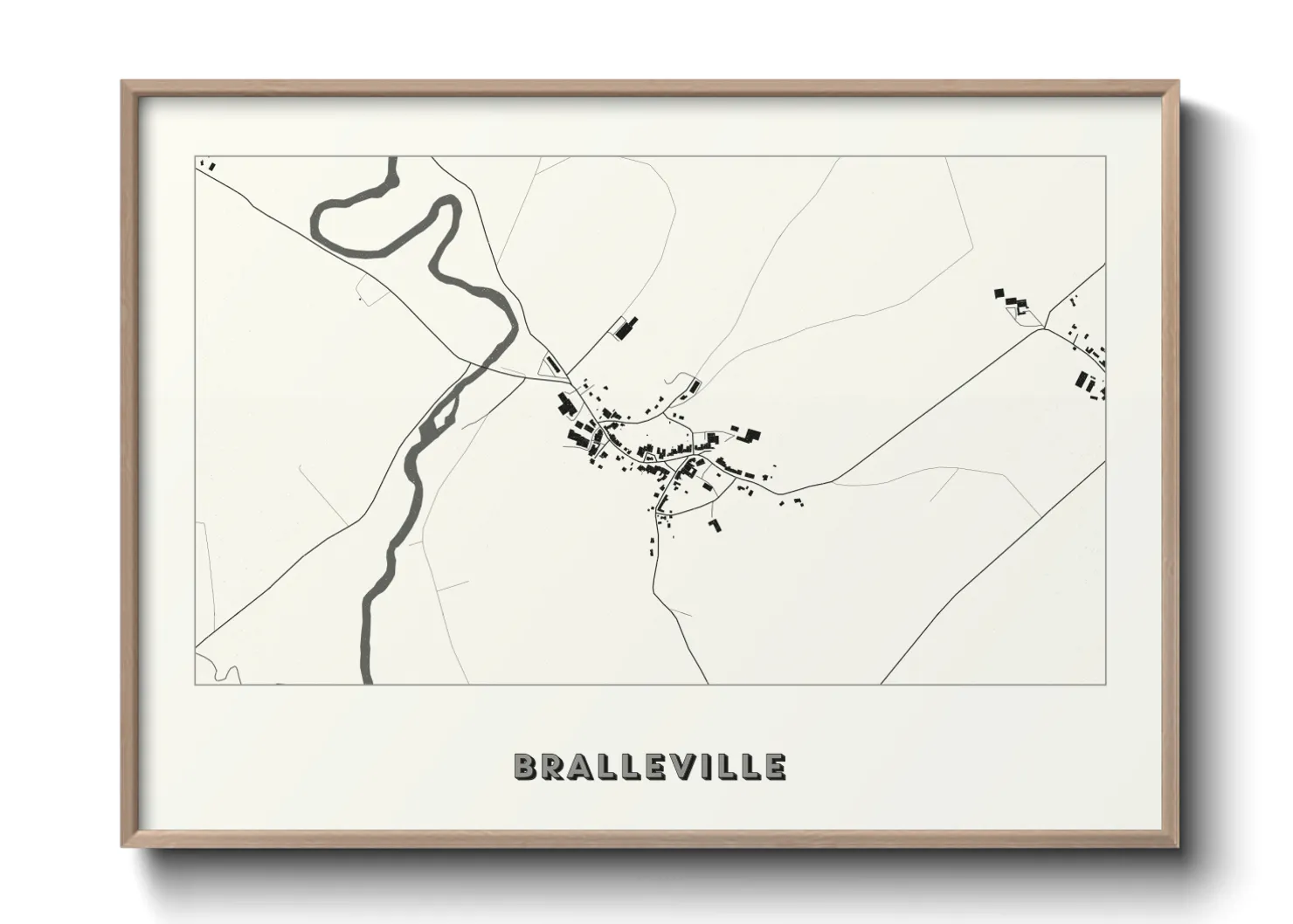 Une affiche de carte sur Bralleville