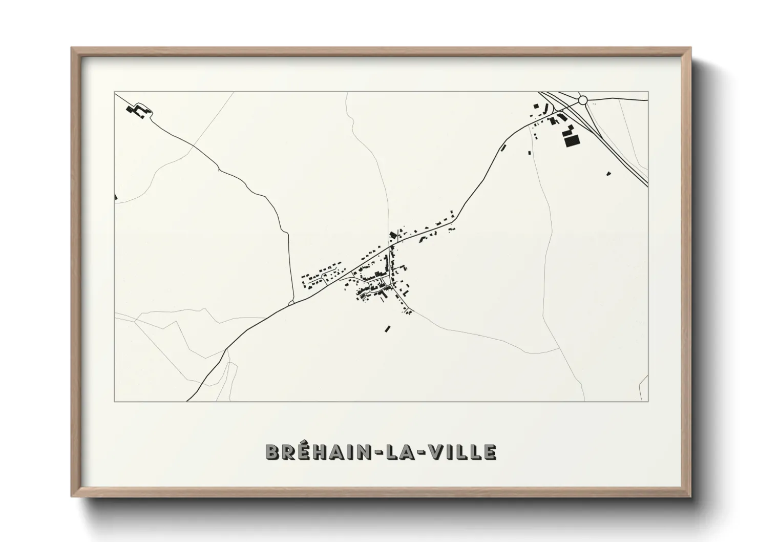 Une affiche de carte sur Bréhain-la-Ville