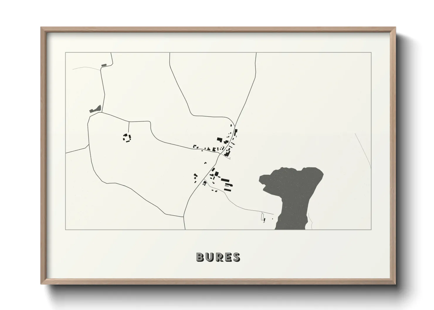 Une affiche de carte sur Bures