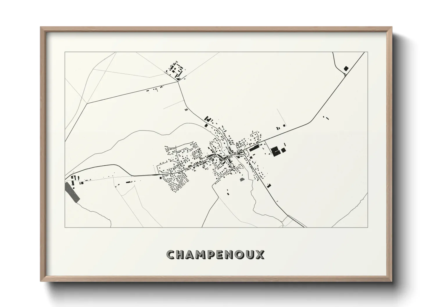 Une affiche de carte sur Champenoux
