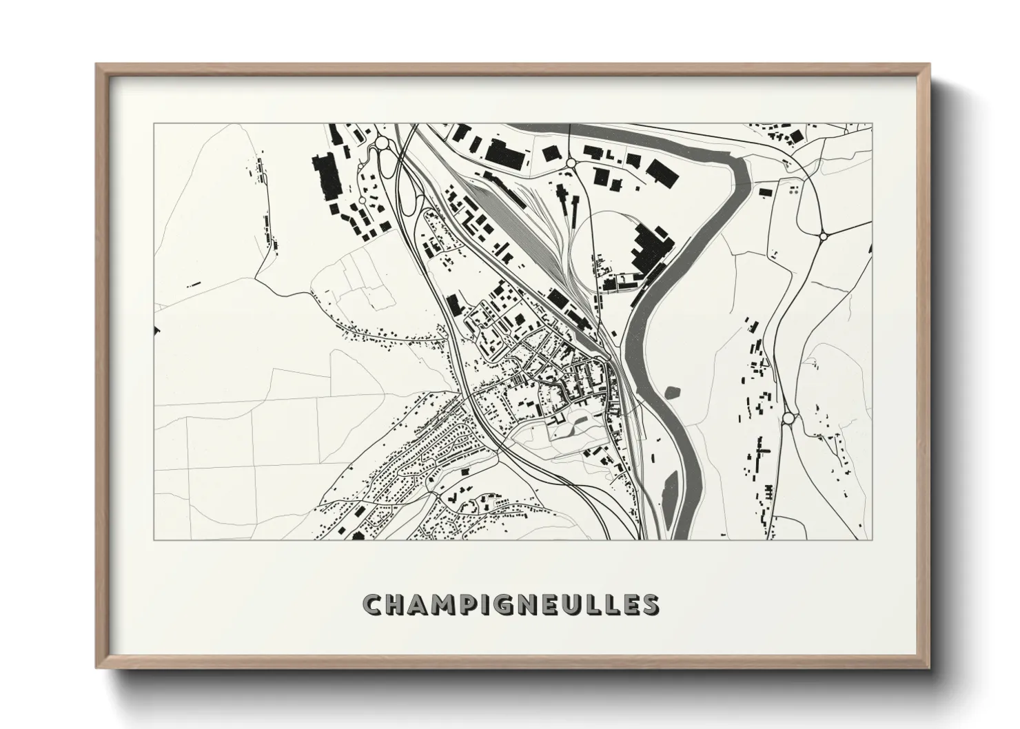 Une affiche de carte sur Champigneulles