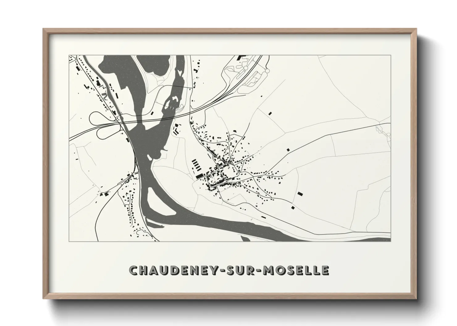 Une affiche de carte sur Chaudeney-sur-Moselle