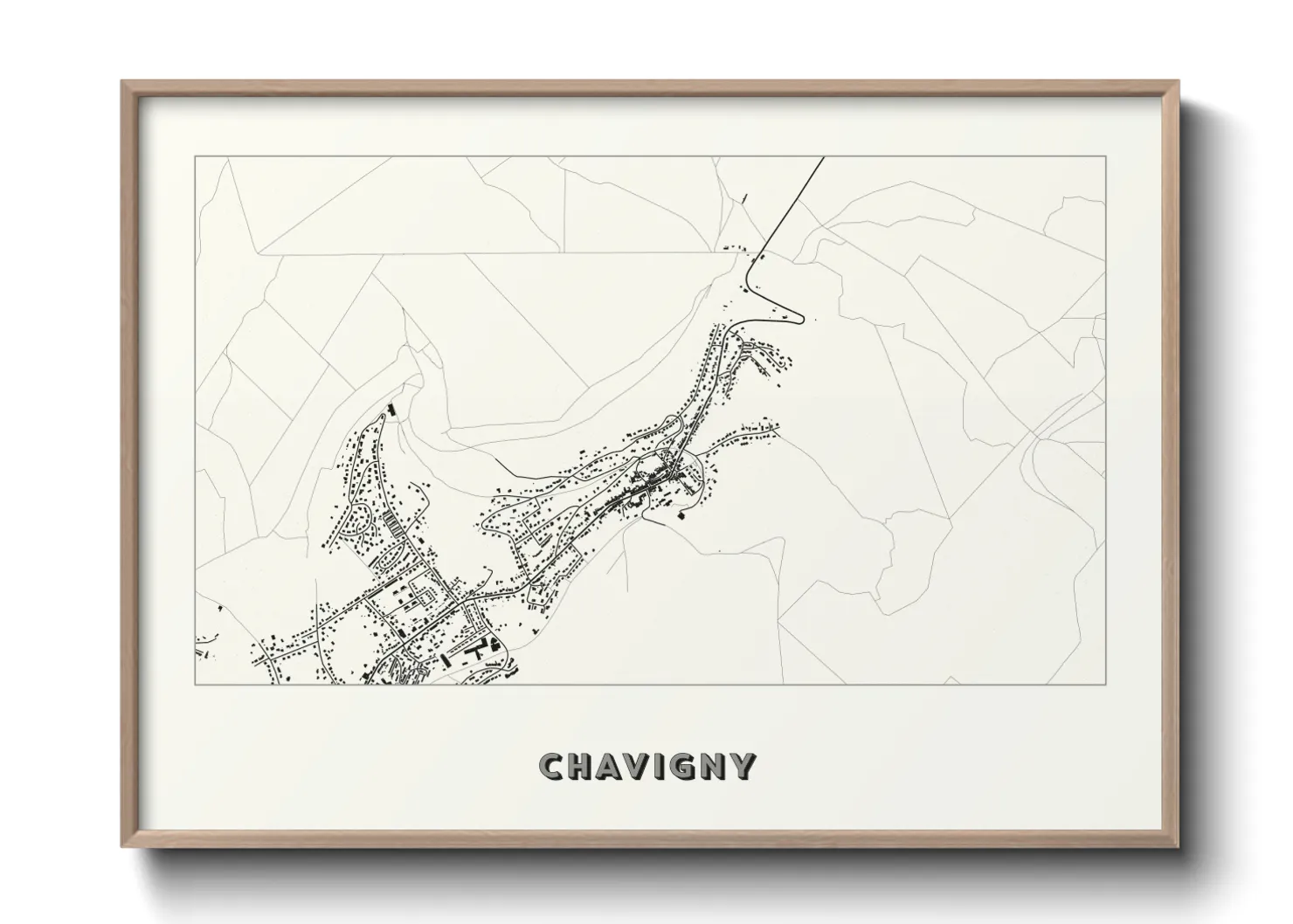 Une affiche de carte sur Chavigny