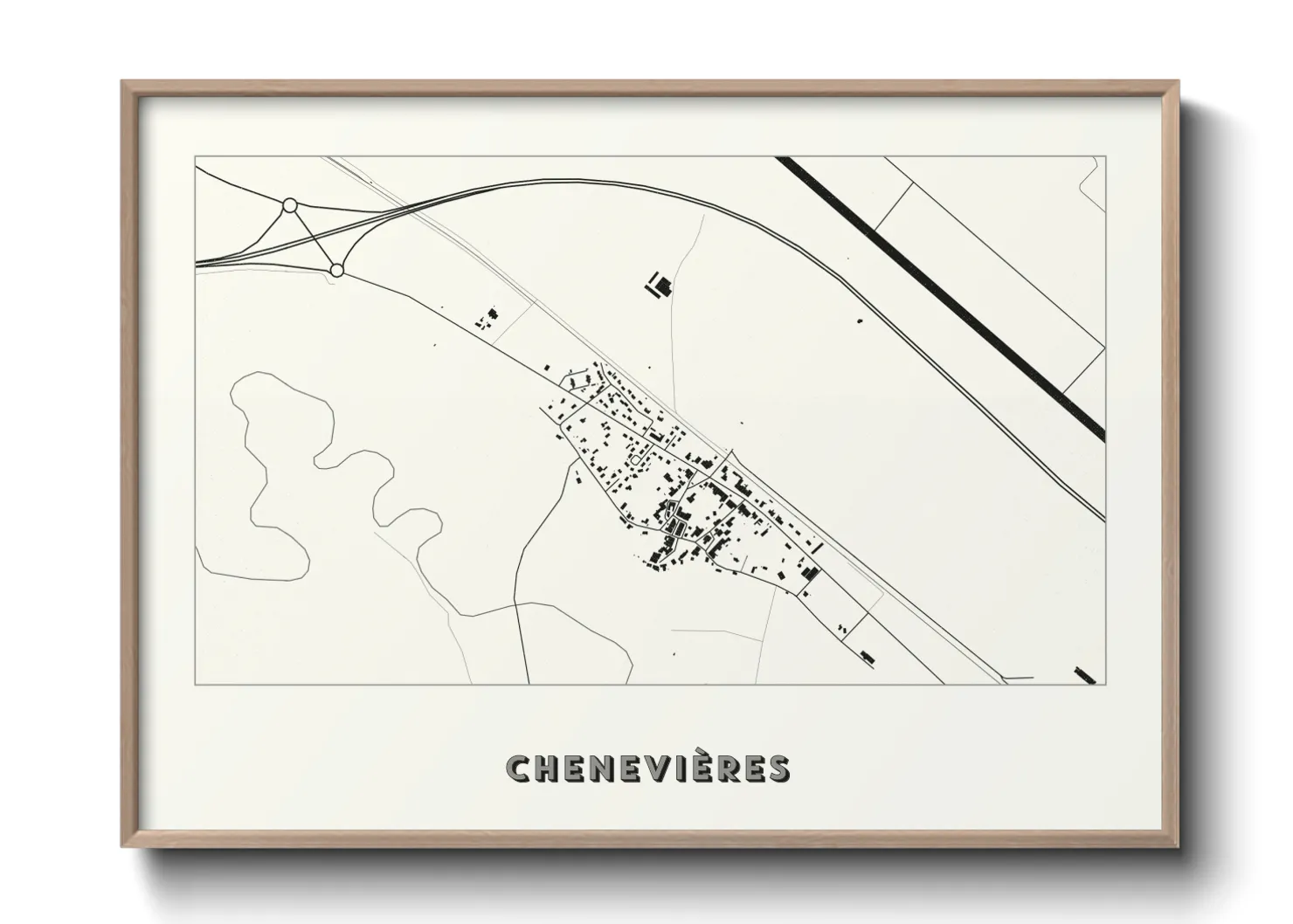 Une affiche de carte sur Chenevières