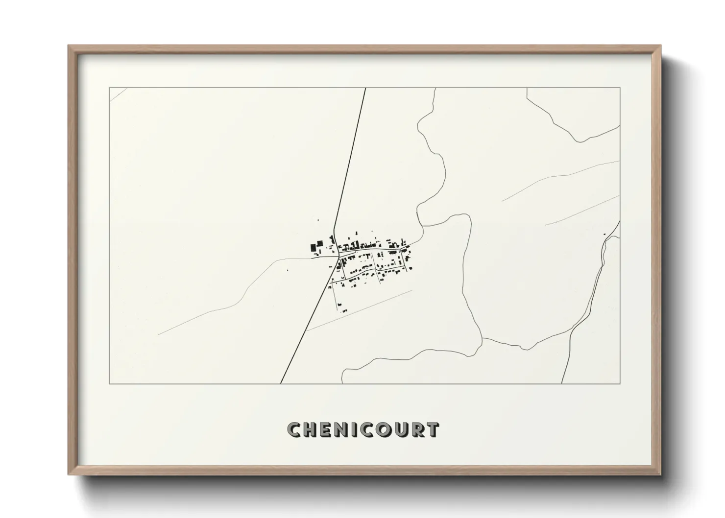 Une affiche de carte sur Chenicourt