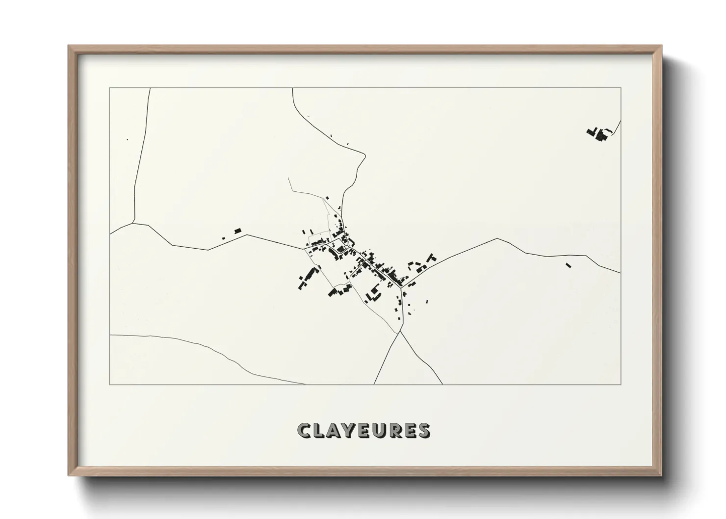 Une affiche de carte sur Clayeures
