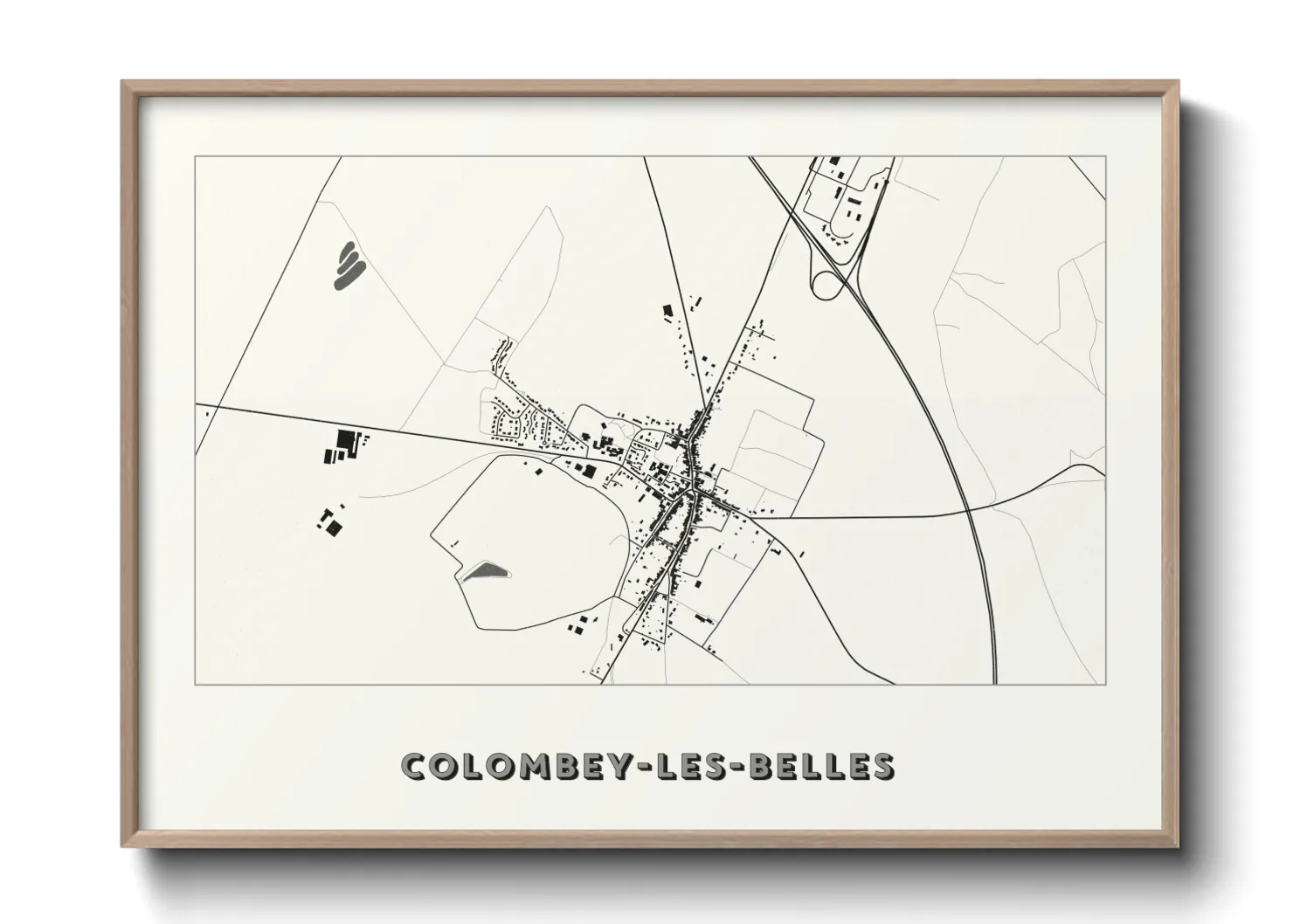 Une affiche de carte sur Colombey-les-Belles