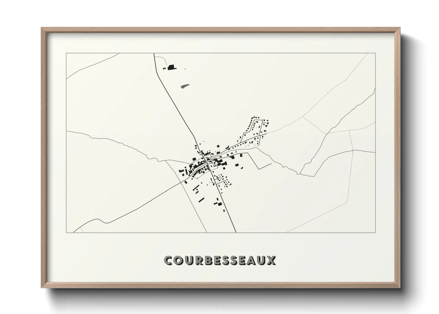 Une affiche de carte sur Courbesseaux
