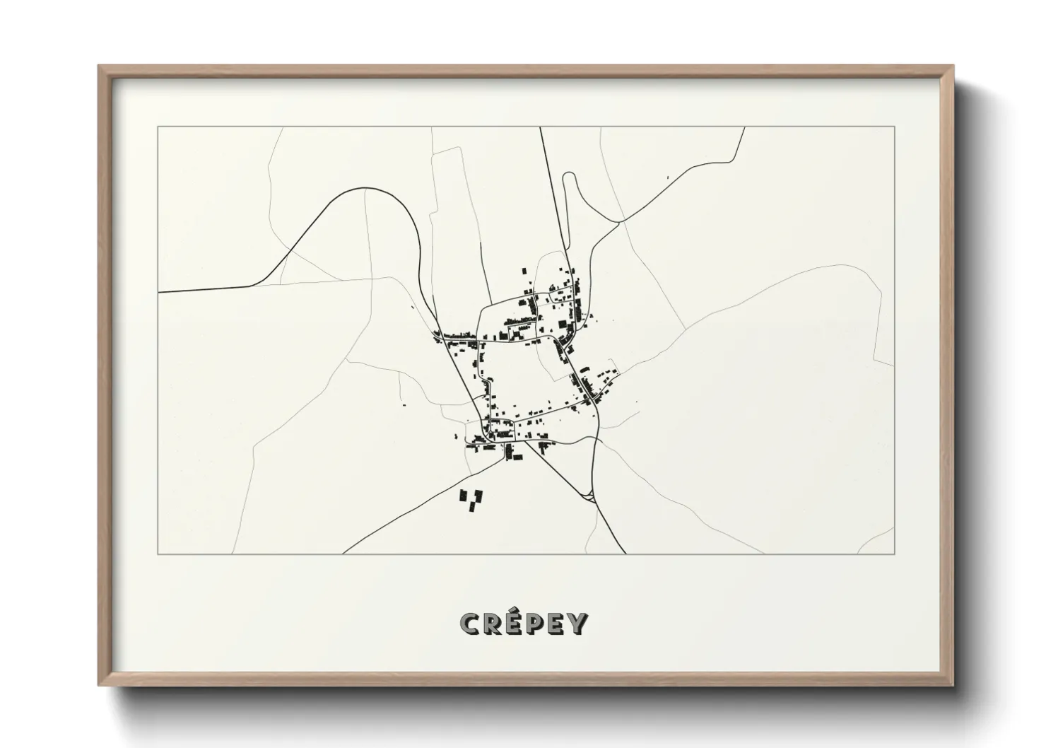 Une affiche de carte sur Crépey
