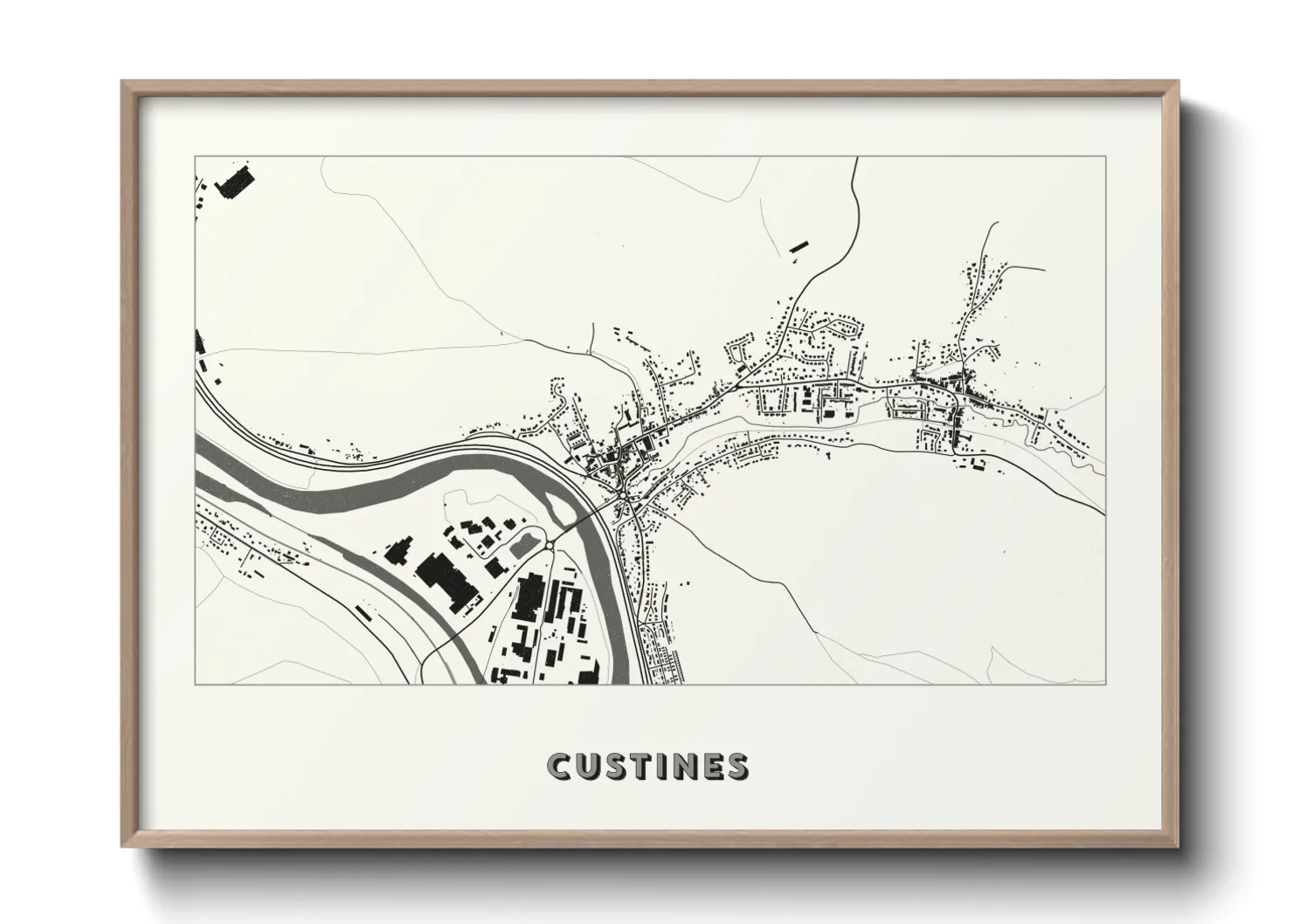 Une affiche de carte sur Custines