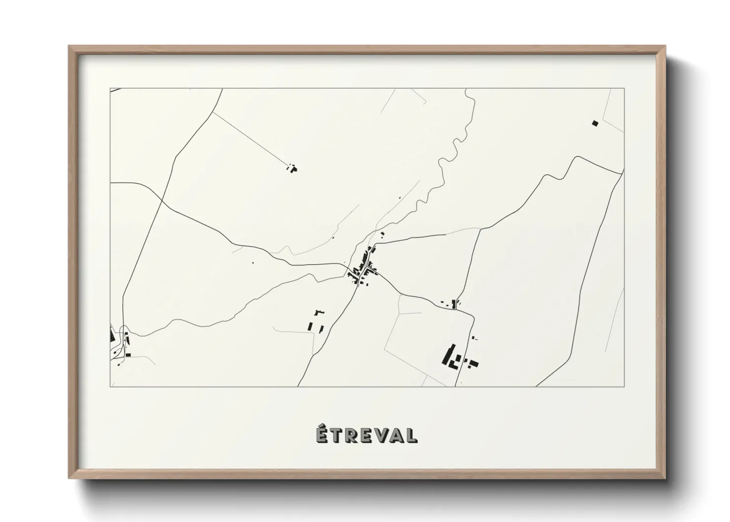 Une affiche de carte sur Étreval