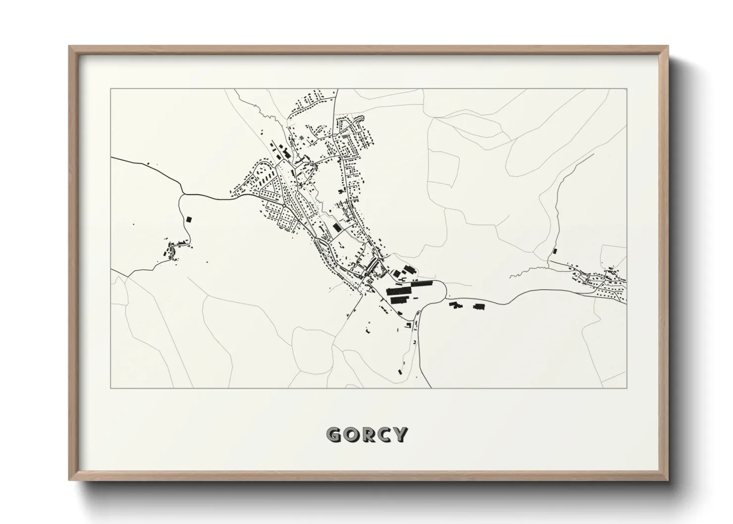 Une affiche de carte sur Gorcy