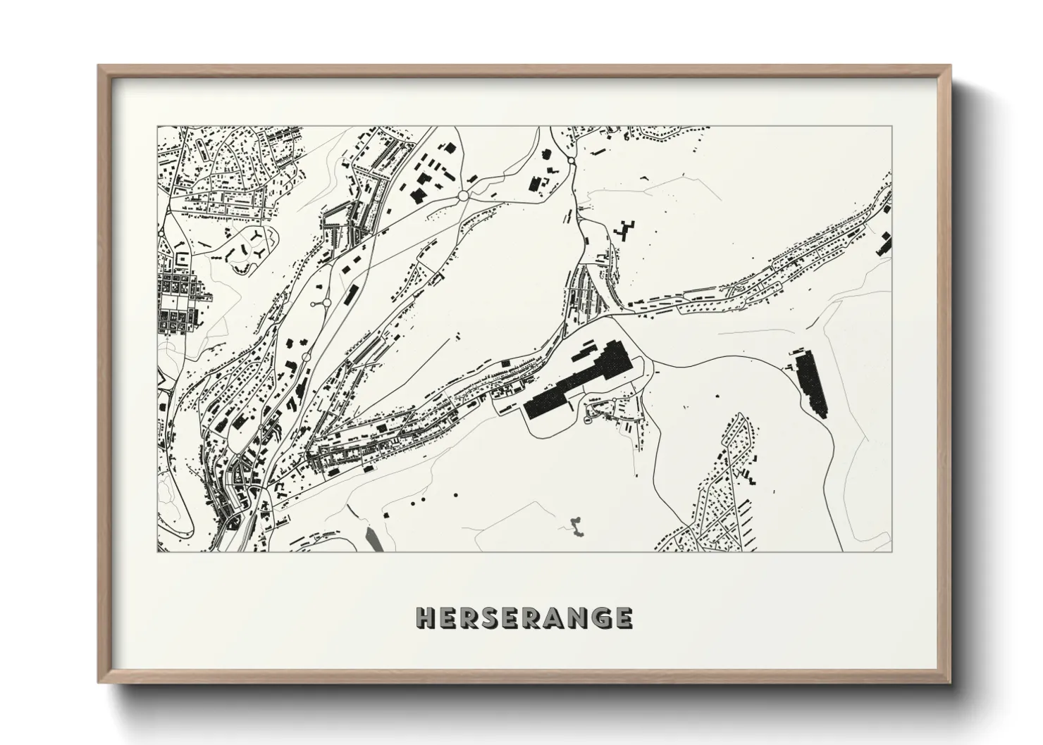 Une affiche de carte sur Herserange
