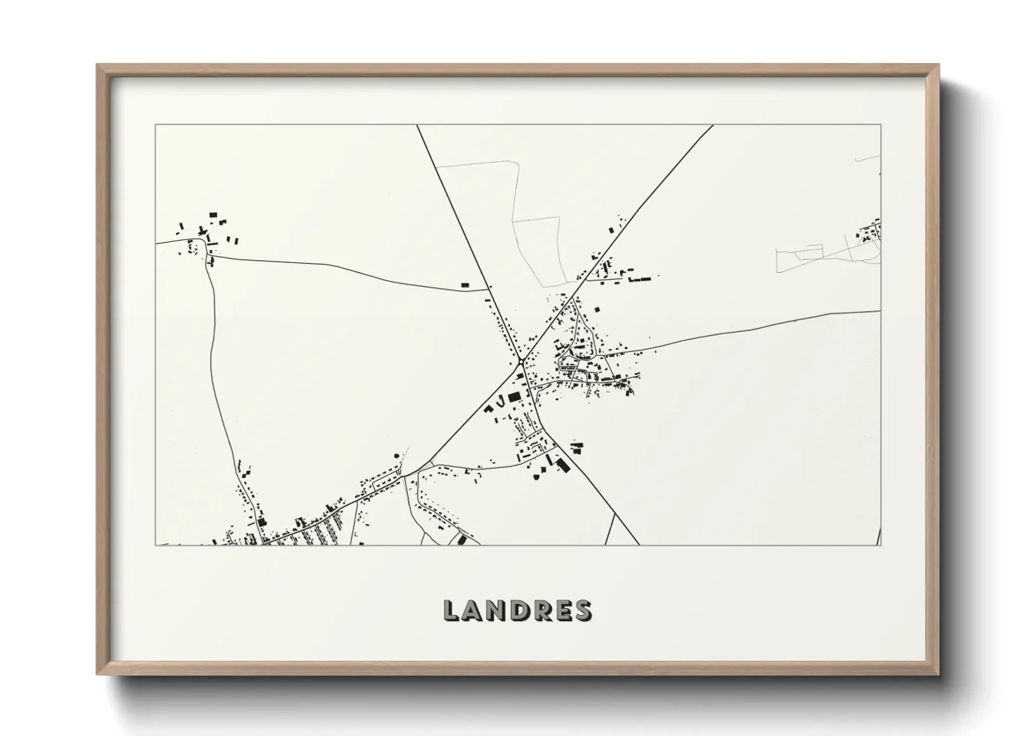 Une affiche de carte sur Landres
