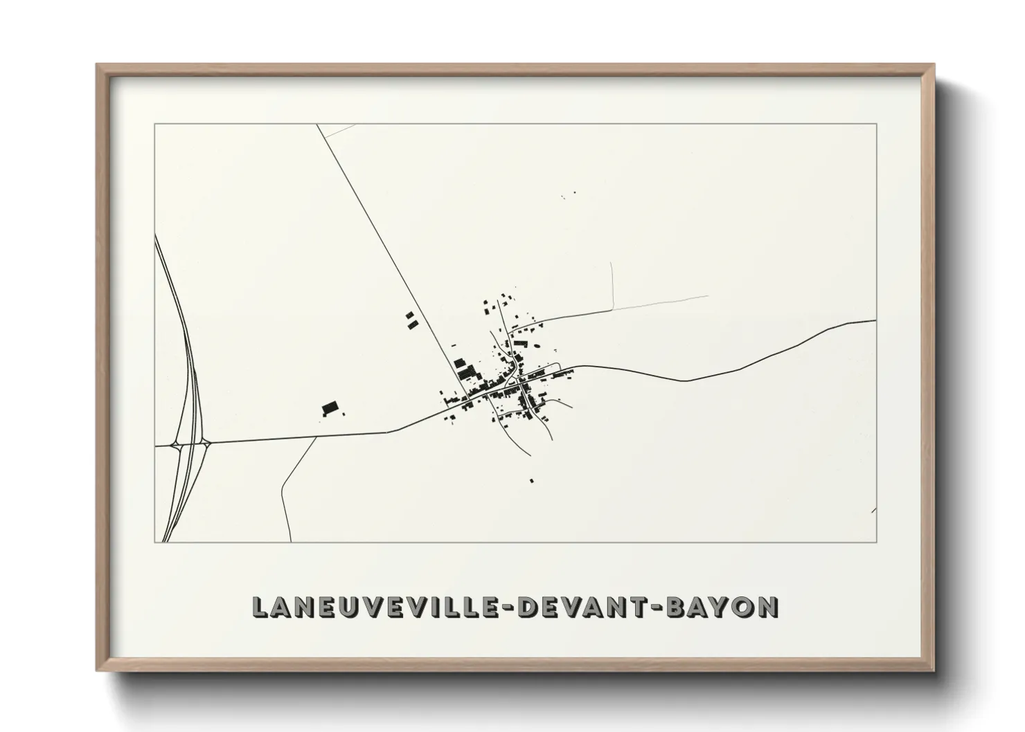 Une affiche de carte sur Laneuveville-devant-Bayon
