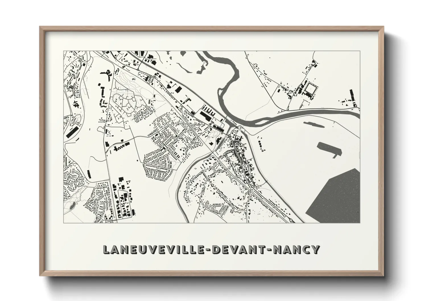 Une affiche de carte sur Laneuveville-devant-Nancy