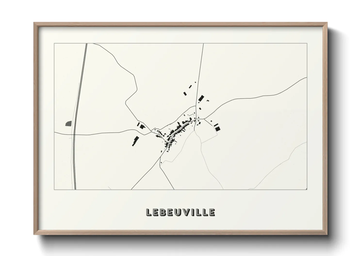 Une affiche de carte sur Lebeuville