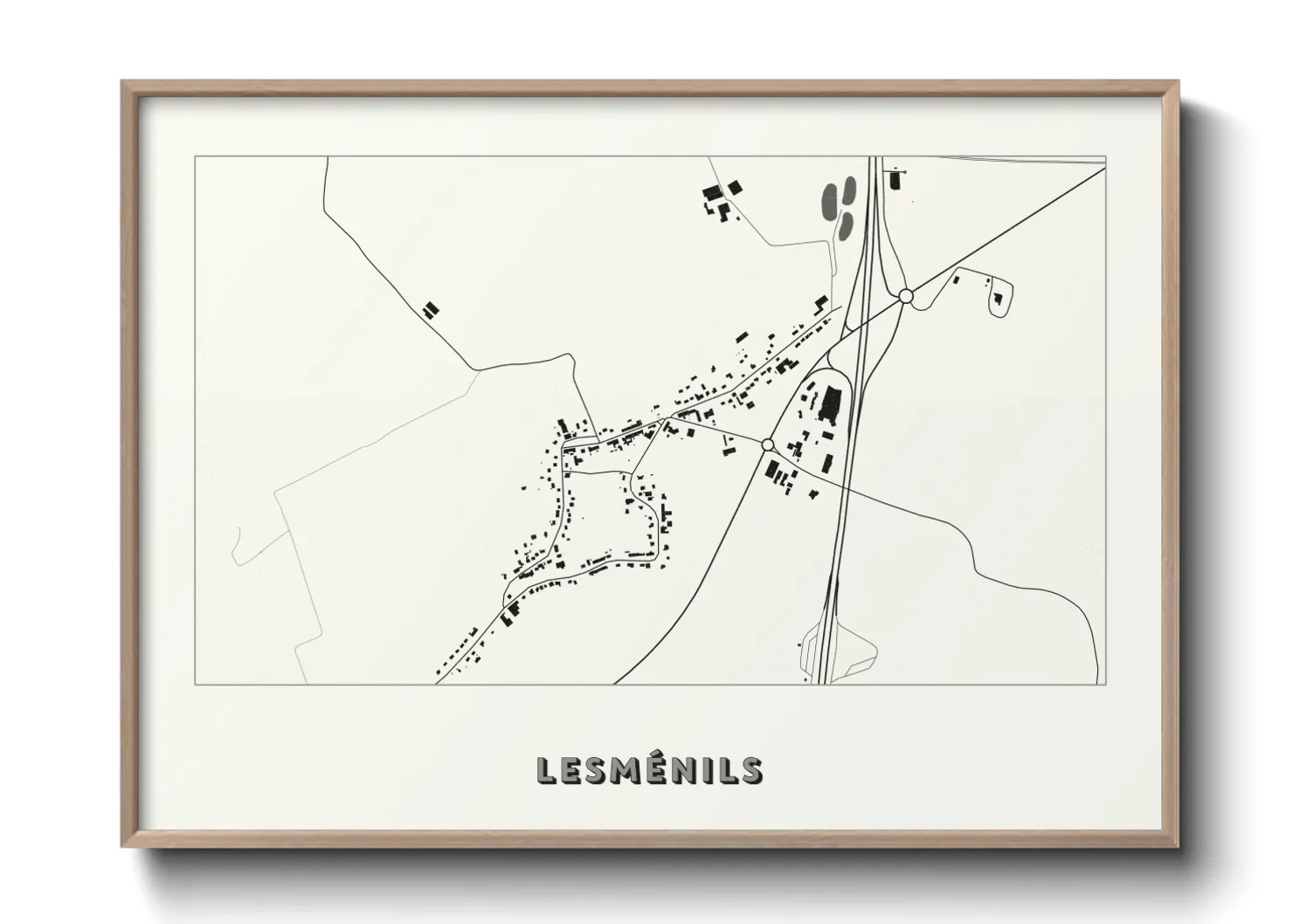 Une affiche de carte sur Lesménils