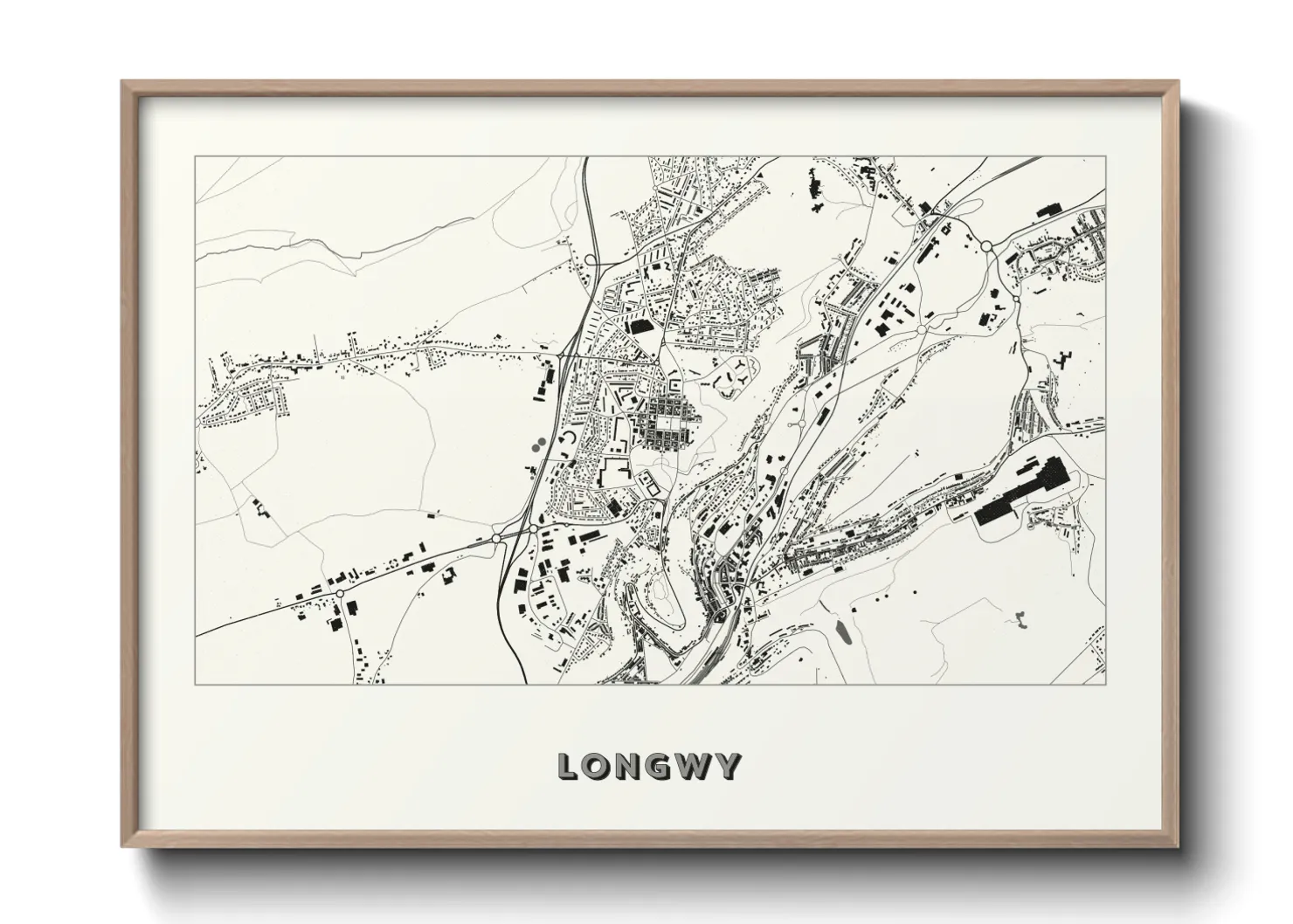 Une affiche de carte sur Longwy