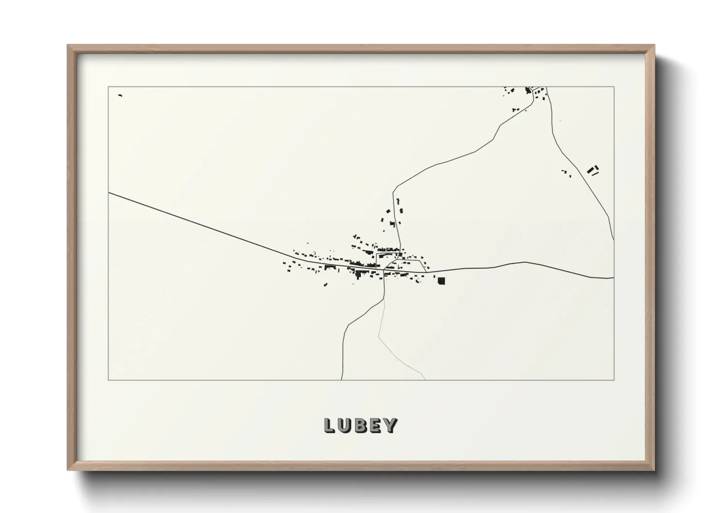 Une affiche de carte sur Lubey