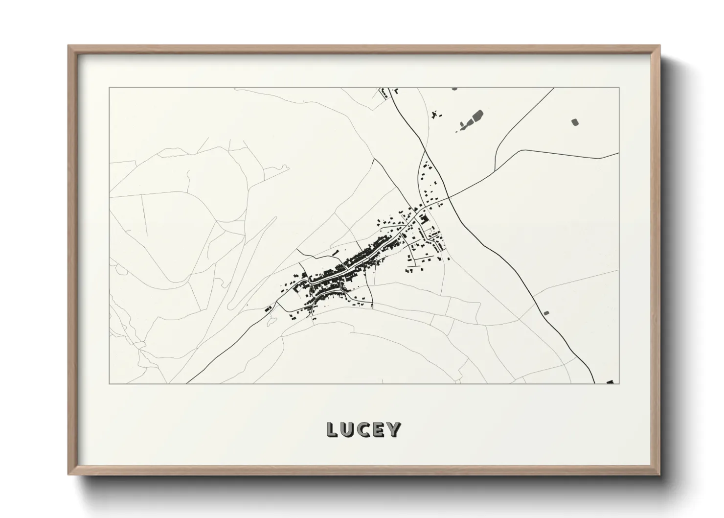 Une affiche de carte sur Lucey