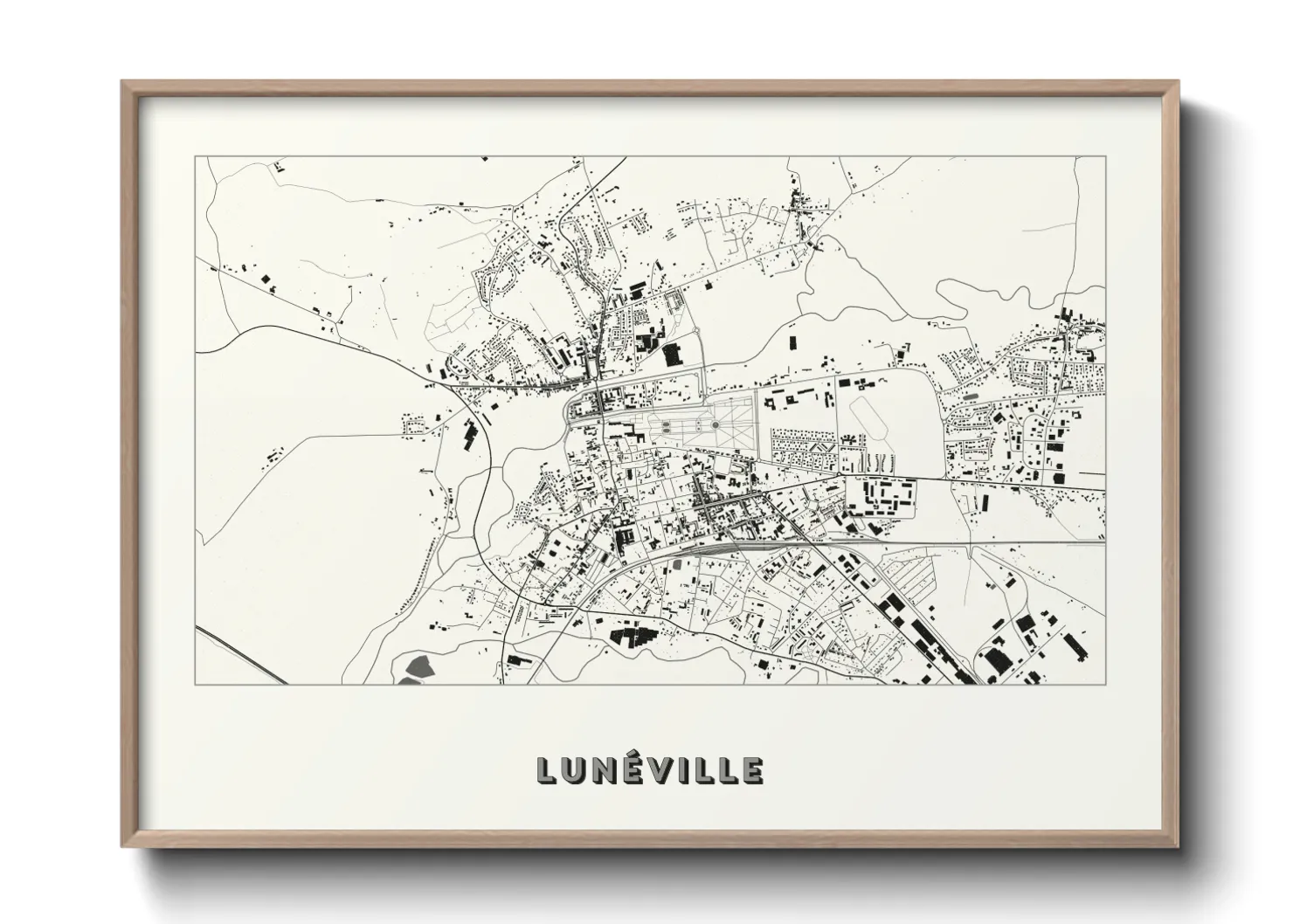 Une affiche de carte sur Lunéville