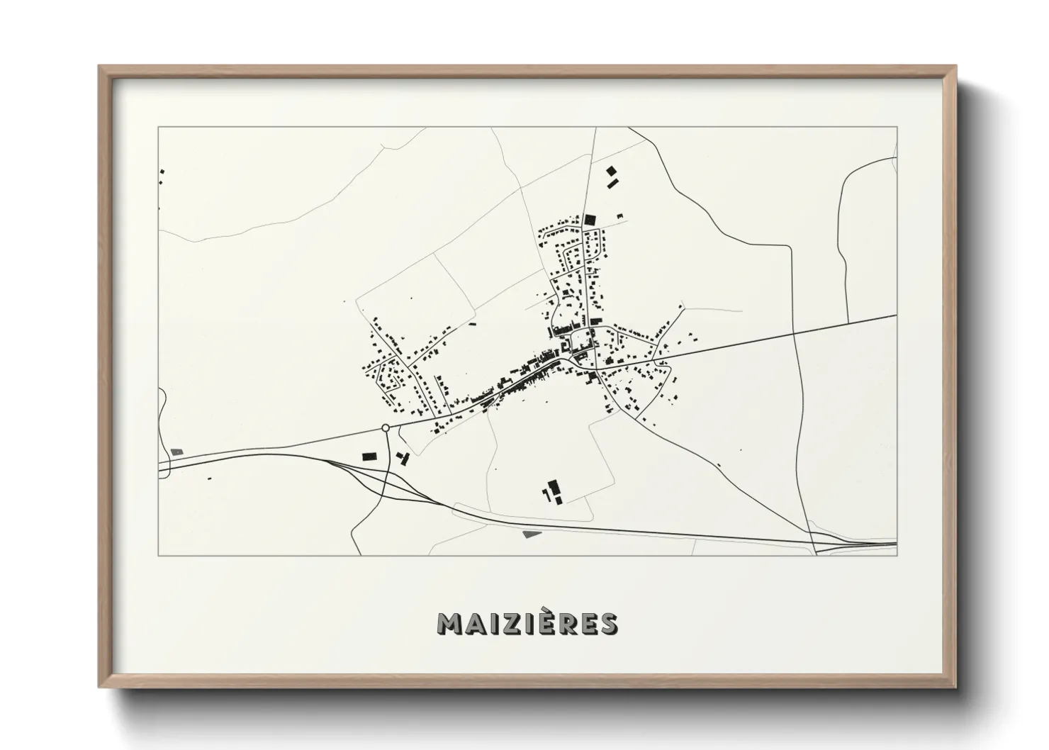 Une affiche de carte sur Maizières