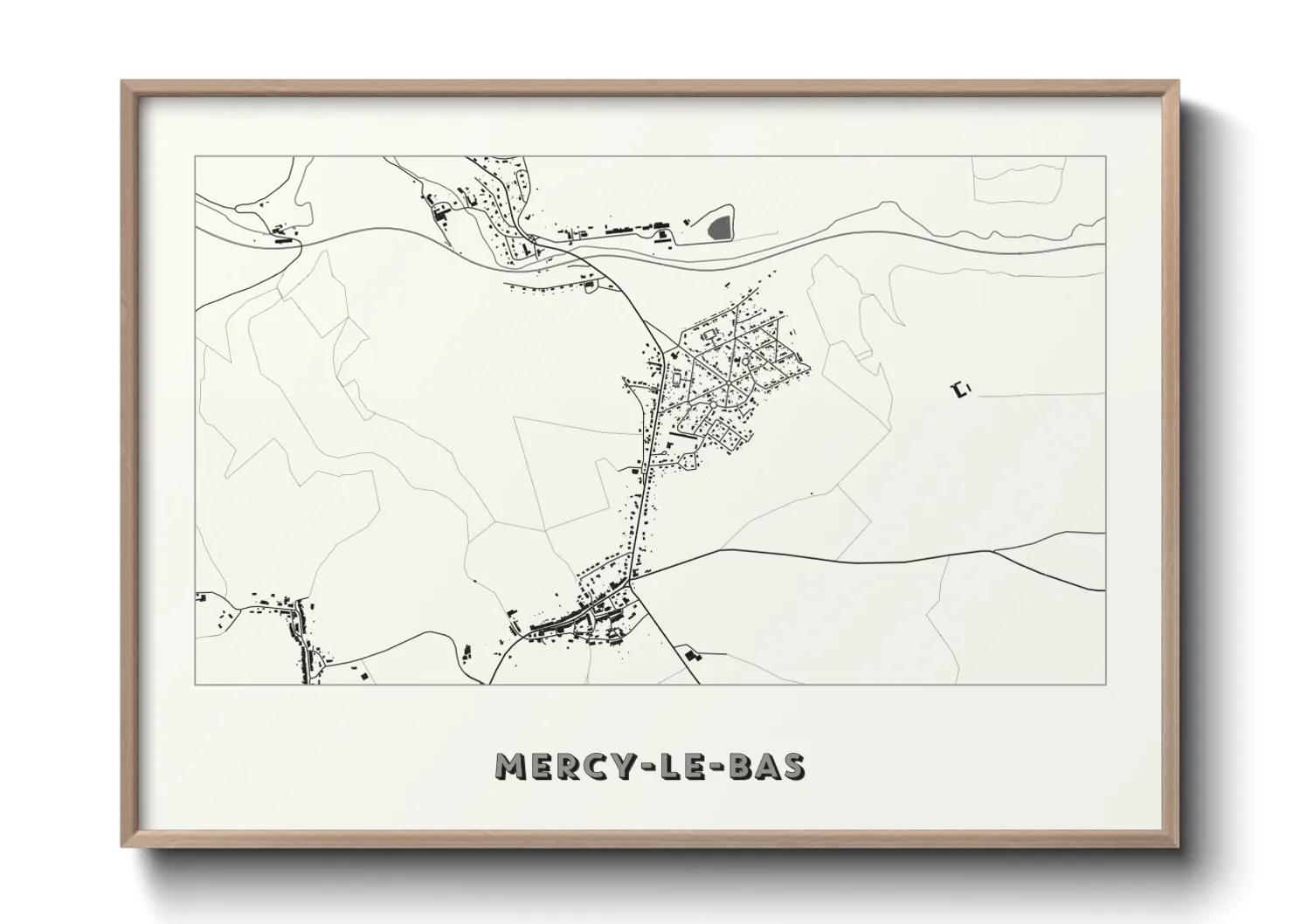 Une affiche de carte sur Mercy-le-Bas