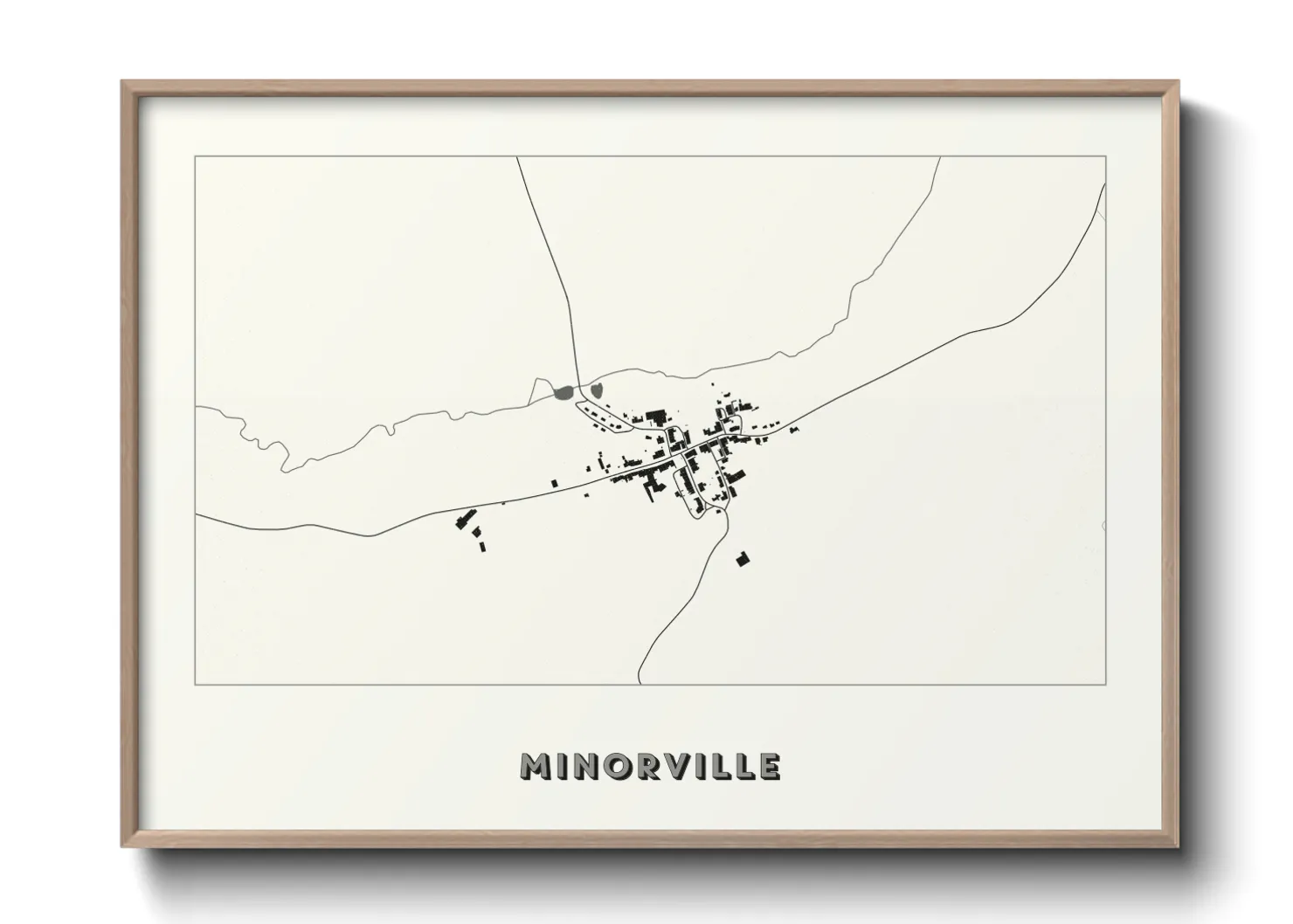 Une affiche de carte sur Minorville