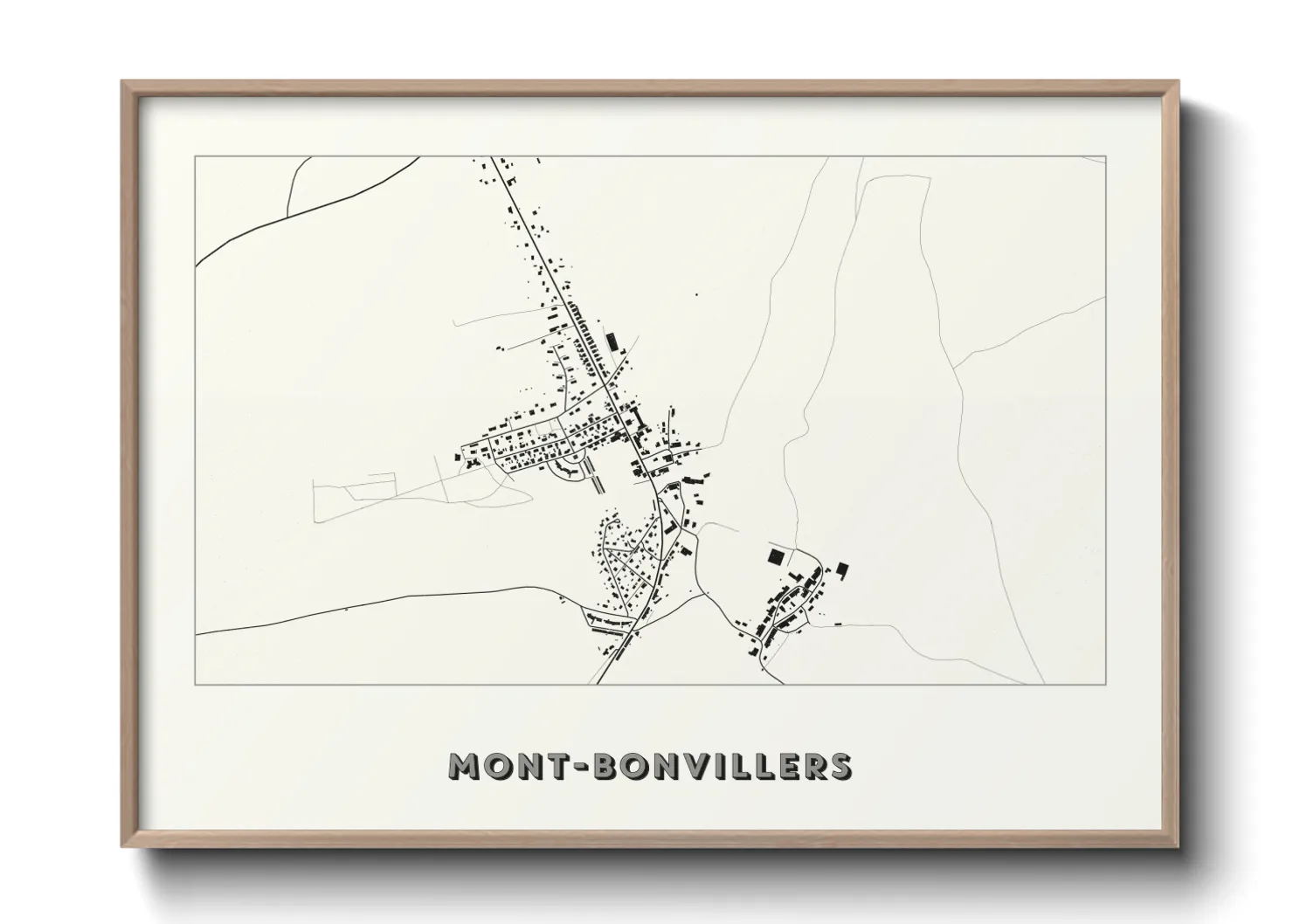 Une affiche de carte sur Mont-Bonvillers