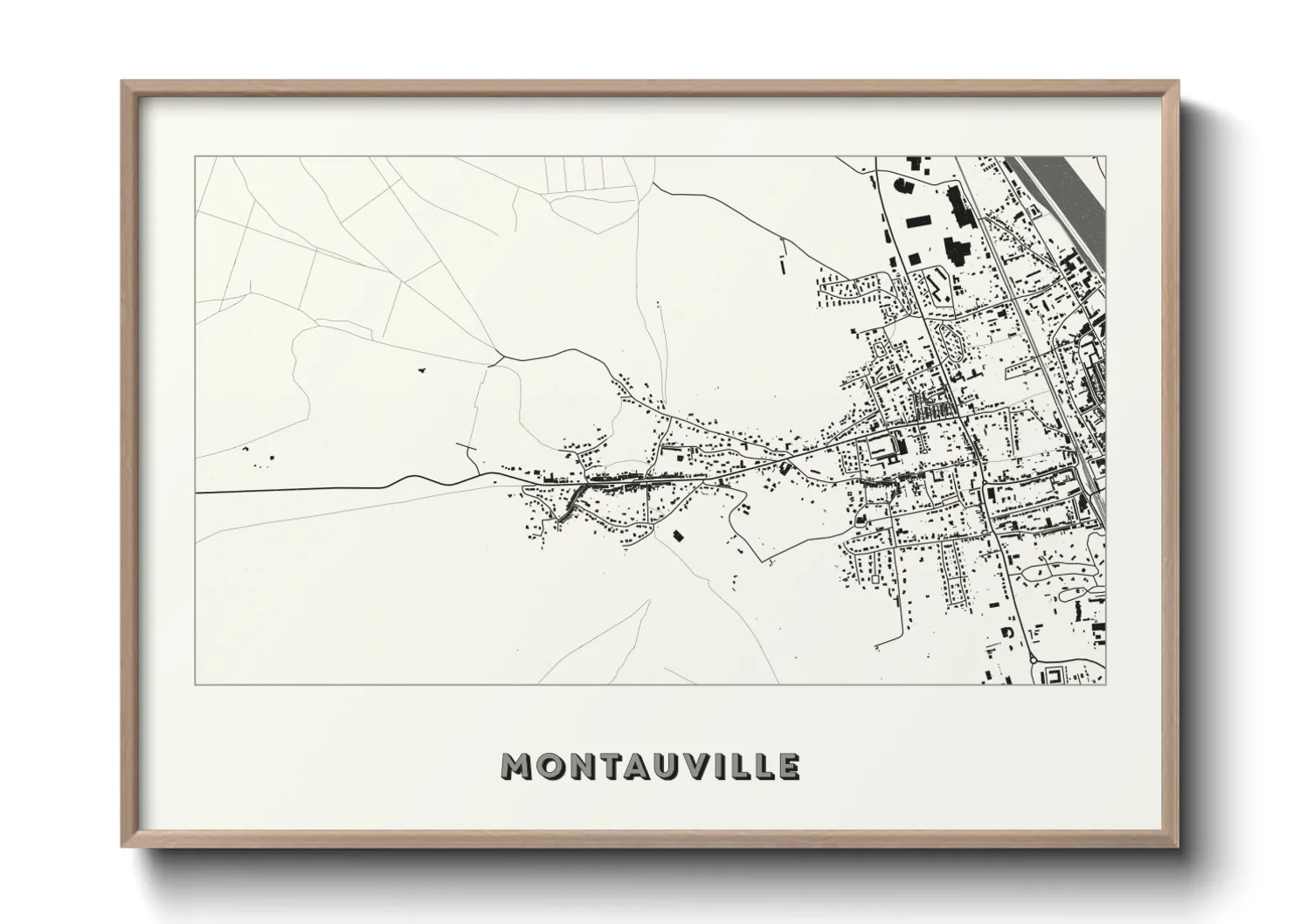 Une affiche de carte sur Montauville