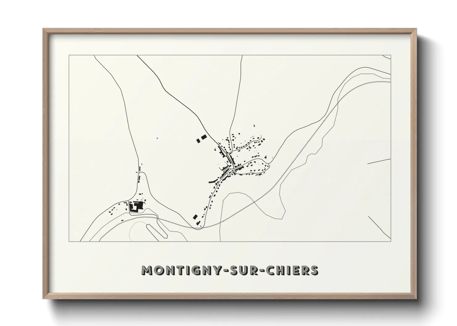 Une affiche de carte sur Montigny-sur-Chiers