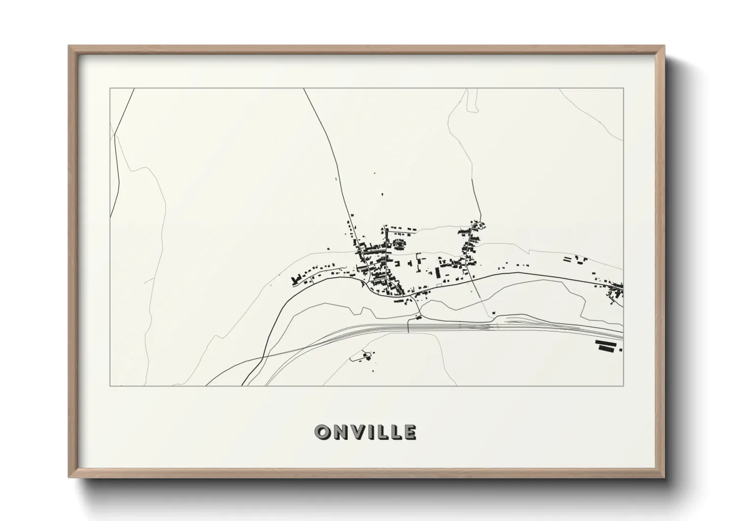 Une affiche de carte sur Onville