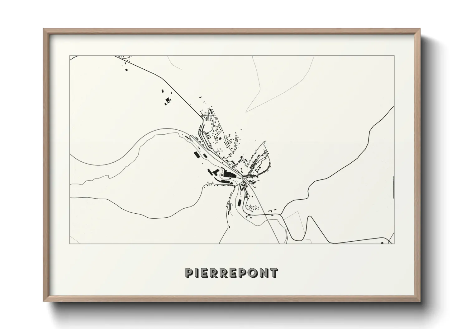 Une affiche de carte sur Pierrepont