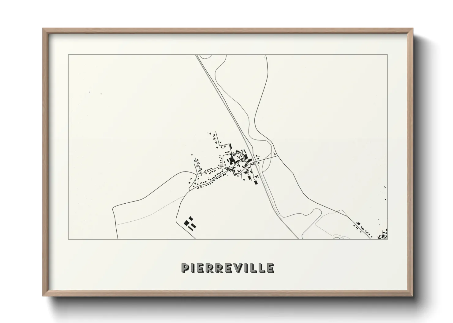 Une affiche de carte sur Pierreville