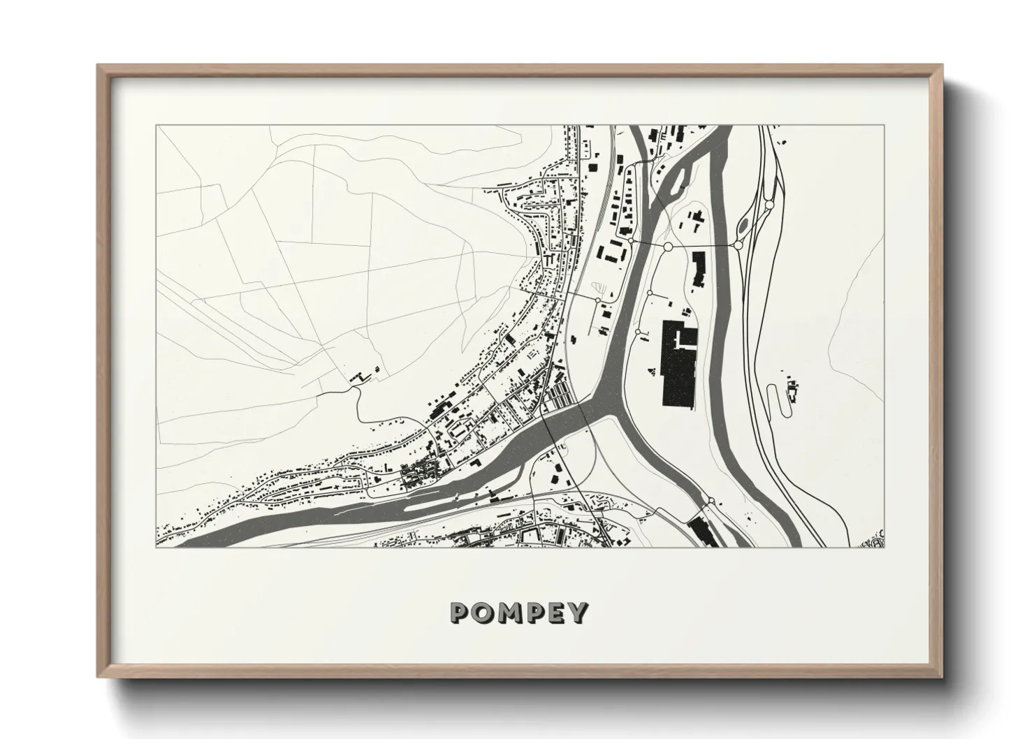 Une affiche de carte sur Pompey
