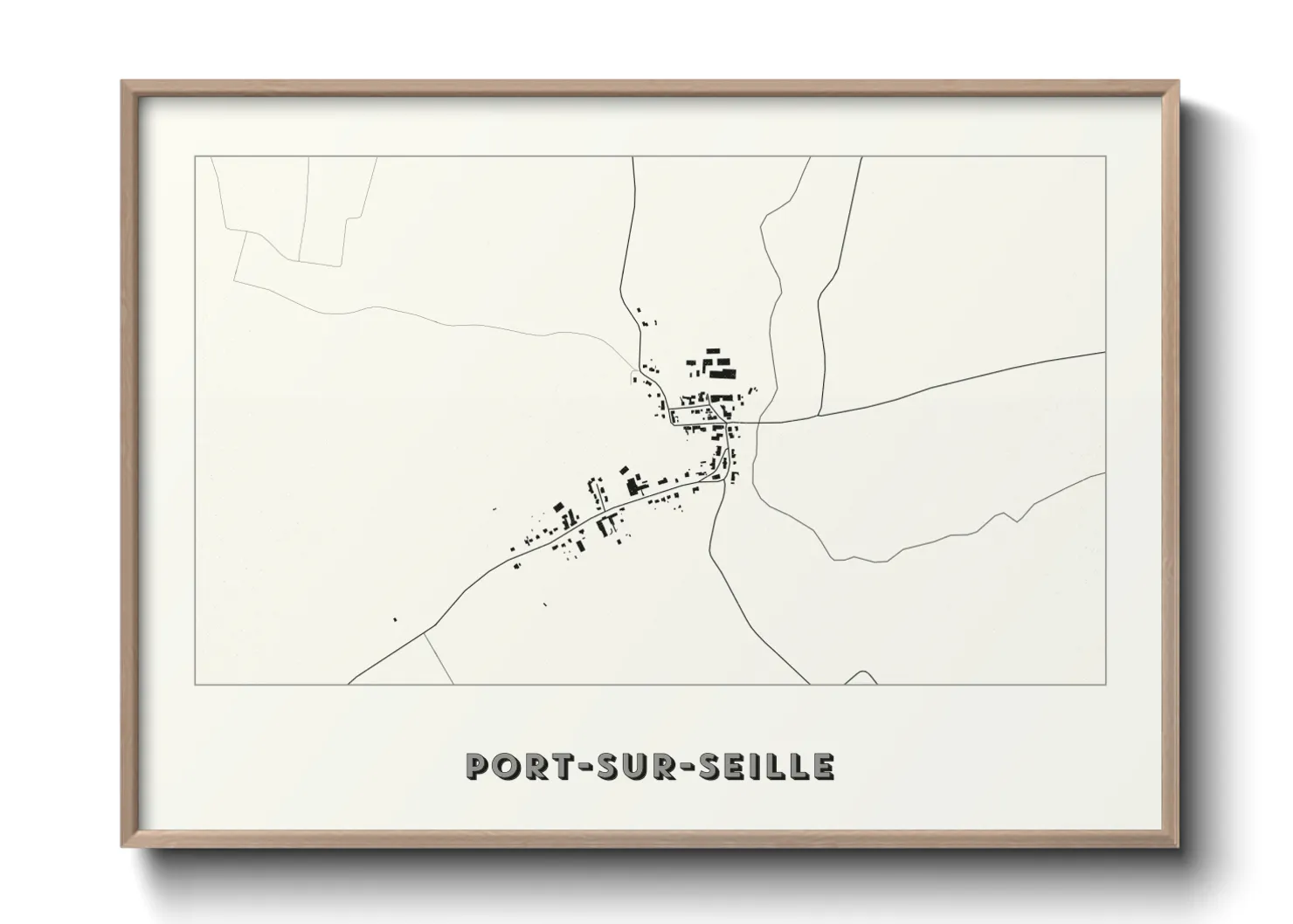 Une affiche de carte sur Port-sur-Seille